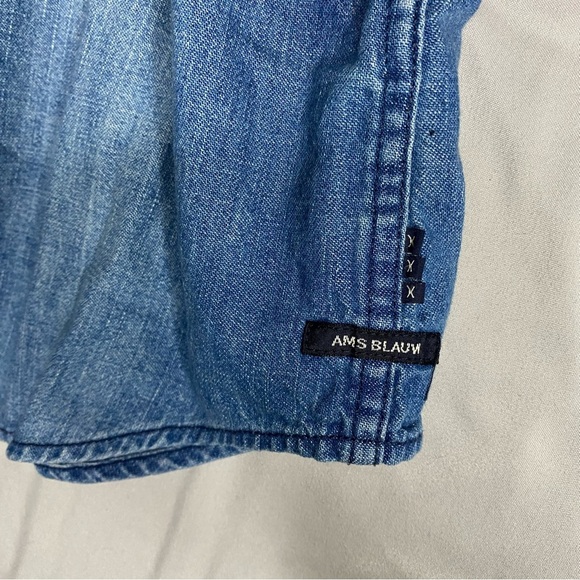 Scotch & Soda Denim Shirt Blauwatch Regular Fit Long Sleeve Mens Size Large - Picture 6 of 8